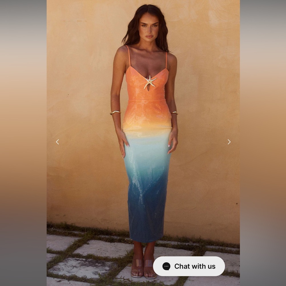 Ombré Sequin Midi Dress-Runaway The Label